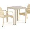 Tunis utendørs caféssett 70x70 cm med 2 Thor Light uterlenestoler