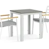Tunis utendørs kafésett 70x70 cm med 2 Oliver karmstoler