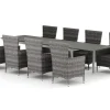 Tunis utendørs spisegruppe, uttrekkbar 205/305x90 cm med 8 Thor hagelenestoler