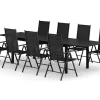Tunis utendørs spisegruppe, uttrekkbar 205/305x90 cm, med 8 Maggie regulerbare stoler