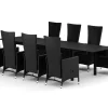 Tunis utendørs spisegruppe uttrekkbar 205/305x90 cm med 8 Jenny spisestoler