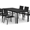 Tunis utendørs spisegruppe 205x90 cm med 6 Tunis stablebare stoler
