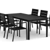Tunis utendørs spisegruppe 205x90 cm med 6 Tunis stablebare stoler