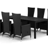 Tunis utendørs spisegruppe 205x90 cm med 6 Jenny spisestoler
