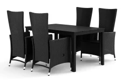 Tunis utendørs spisegruppe 140x90 cm med 4 Jenny spisestoler