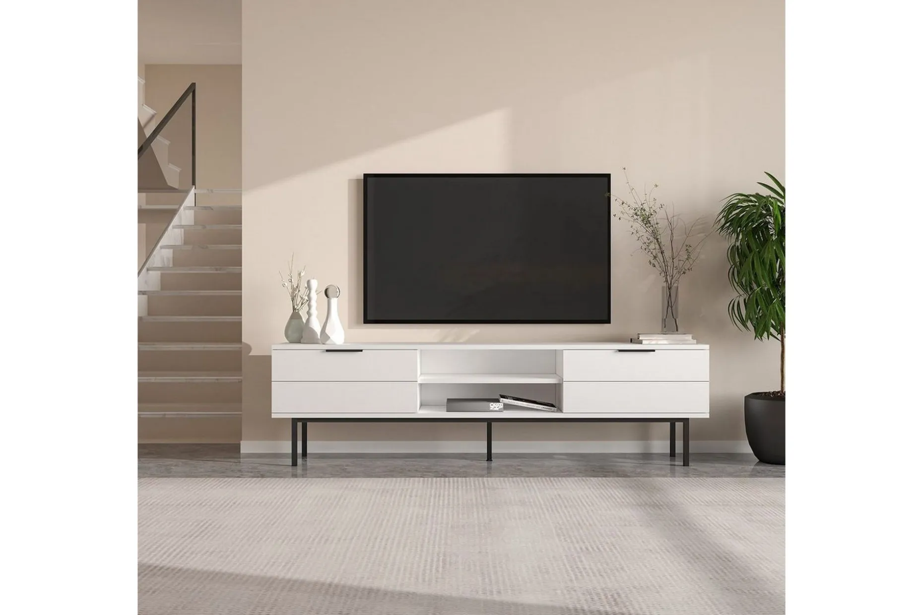 TV-bord Ranjit Hvit