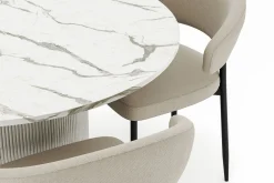 Uppveda Rundt Spisebord 120 cm med 4 Sawako Stoler