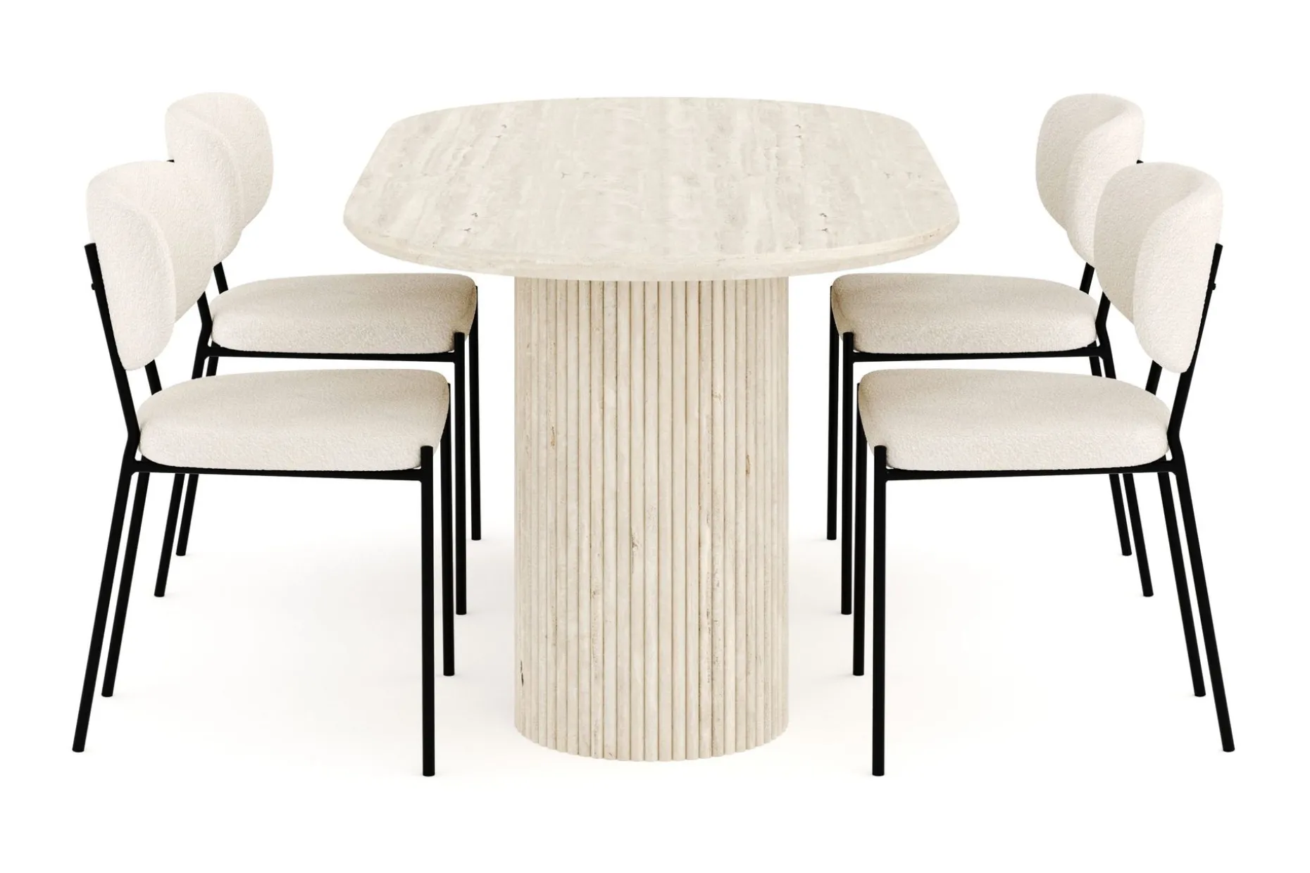 Uppveda Spisegruppe 180 cm Oval med 4 Gemmiano Spisestoler