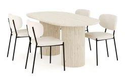 Uppveda Spisegruppe 180 cm Oval med 4 Gemmiano Spisestoler