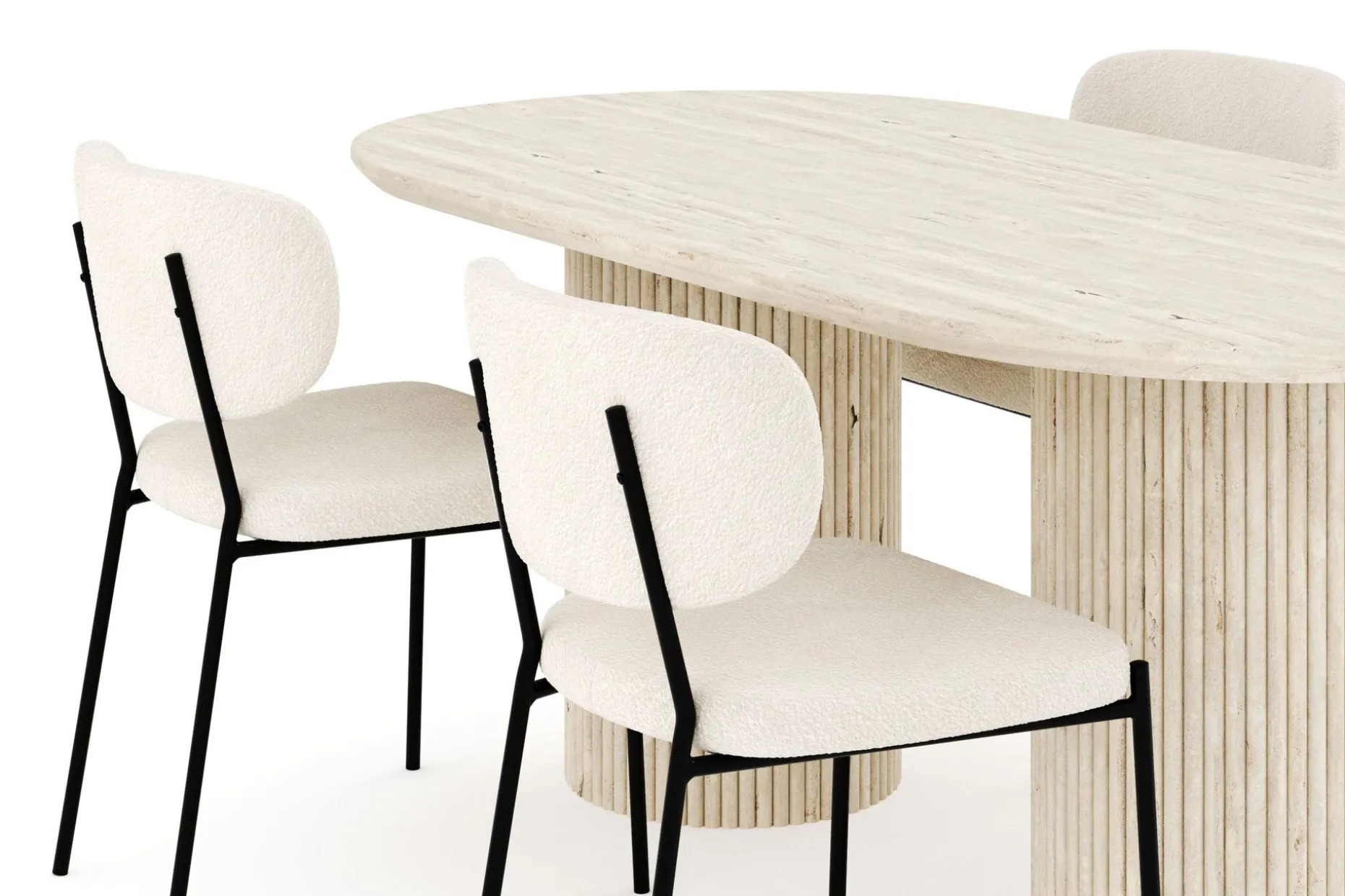 Uppveda Spisegruppe 180 cm Oval med 4 Gemmiano Spisestoler