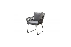 Utendørs møbelgruppe 190 cm Bord & 6 Levanto grå stoler Svart