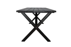 Utendørs møbelgruppe 190 cm Bord & 6 Levanto grå stoler Svart