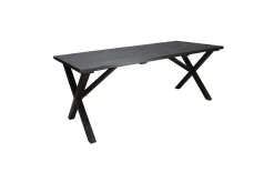 Utendørs møbelgruppe 190 cm Bord & 6 Levanto grå stoler Svart
