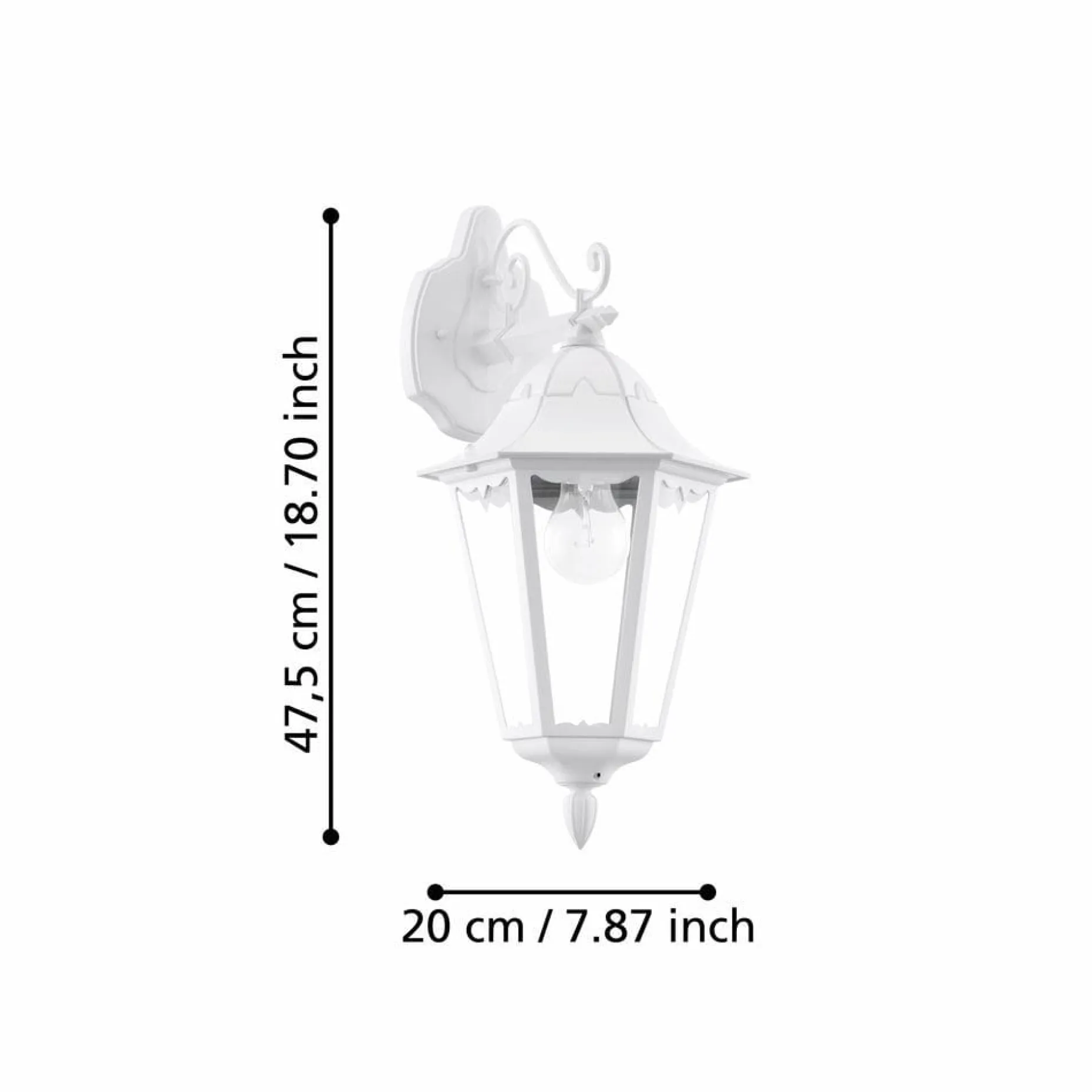 Utvendig vegglampe Navedo Nedovervendt