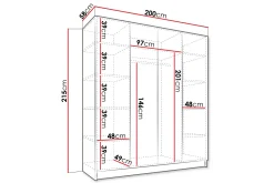 Vadstena Garderobe med Speil 200 cm