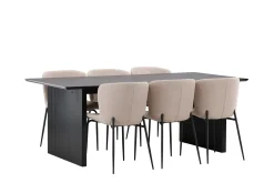 Vail Matgruppe 200 cm Rektangulær med 6 Modesto stoler