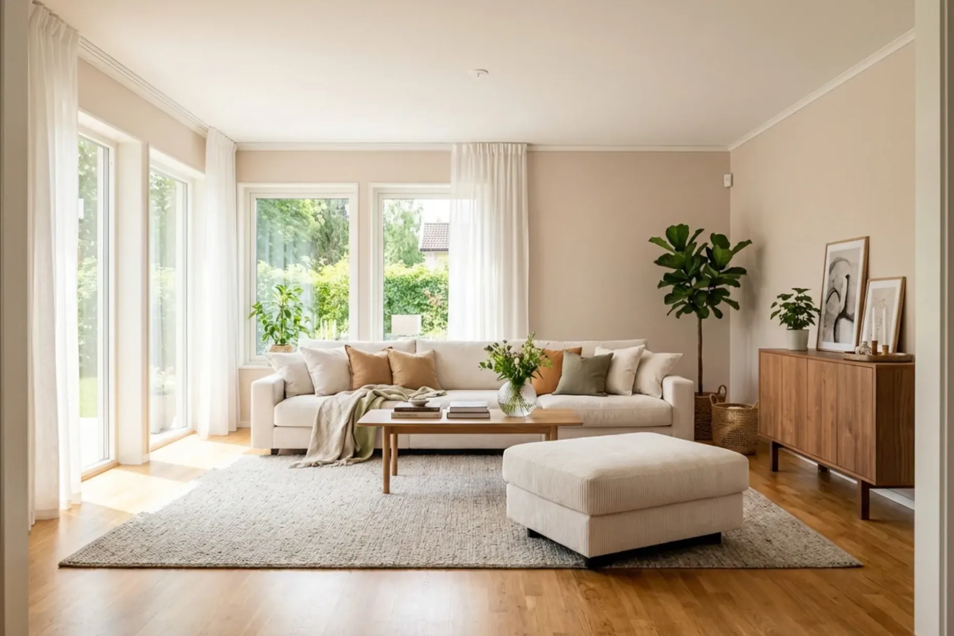 Valencia sofagruppe ekstra dyp 5-seters sofa + fotskammel