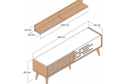 Valensiya TV-møbelsett 140x45 cm