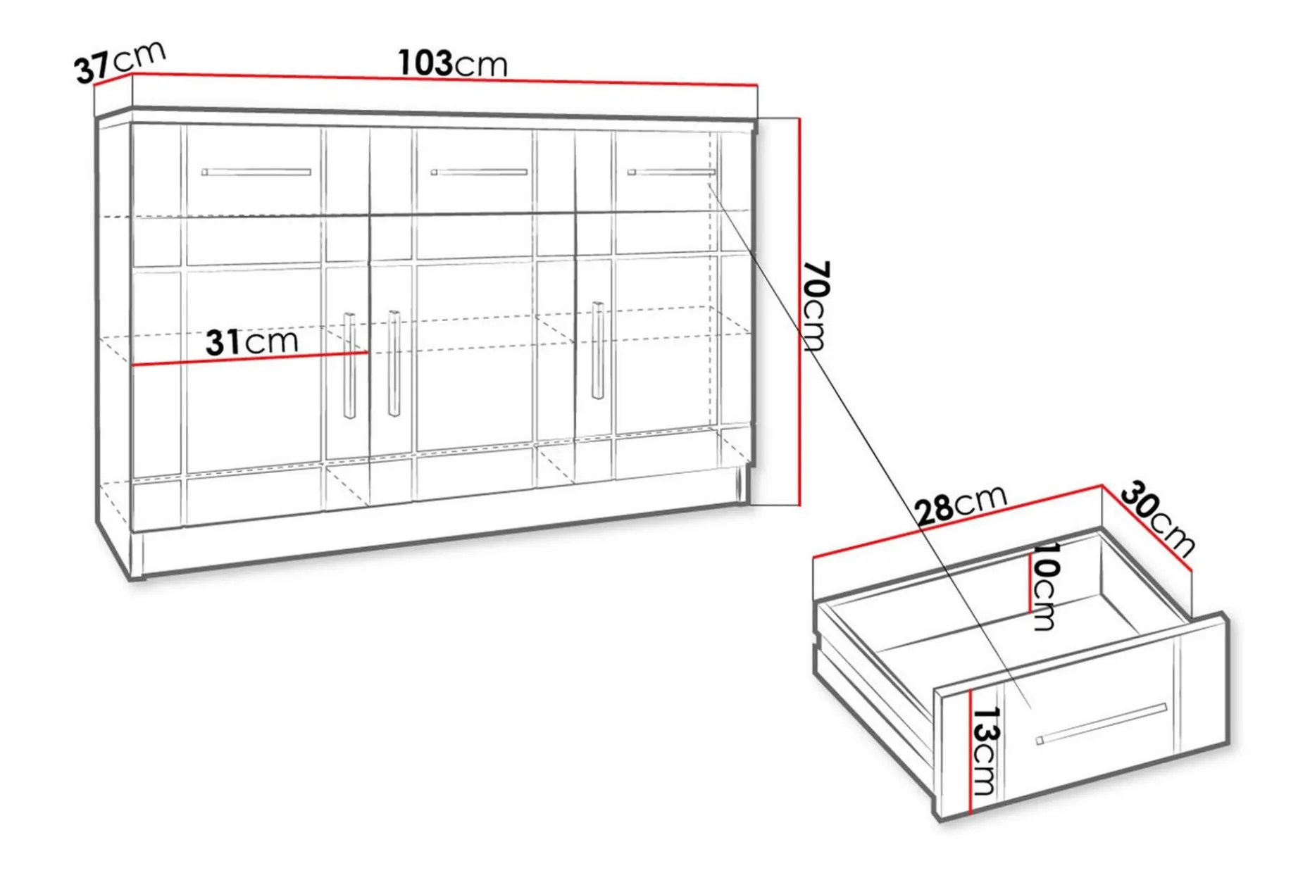 Valga Kommode 37x104 cm