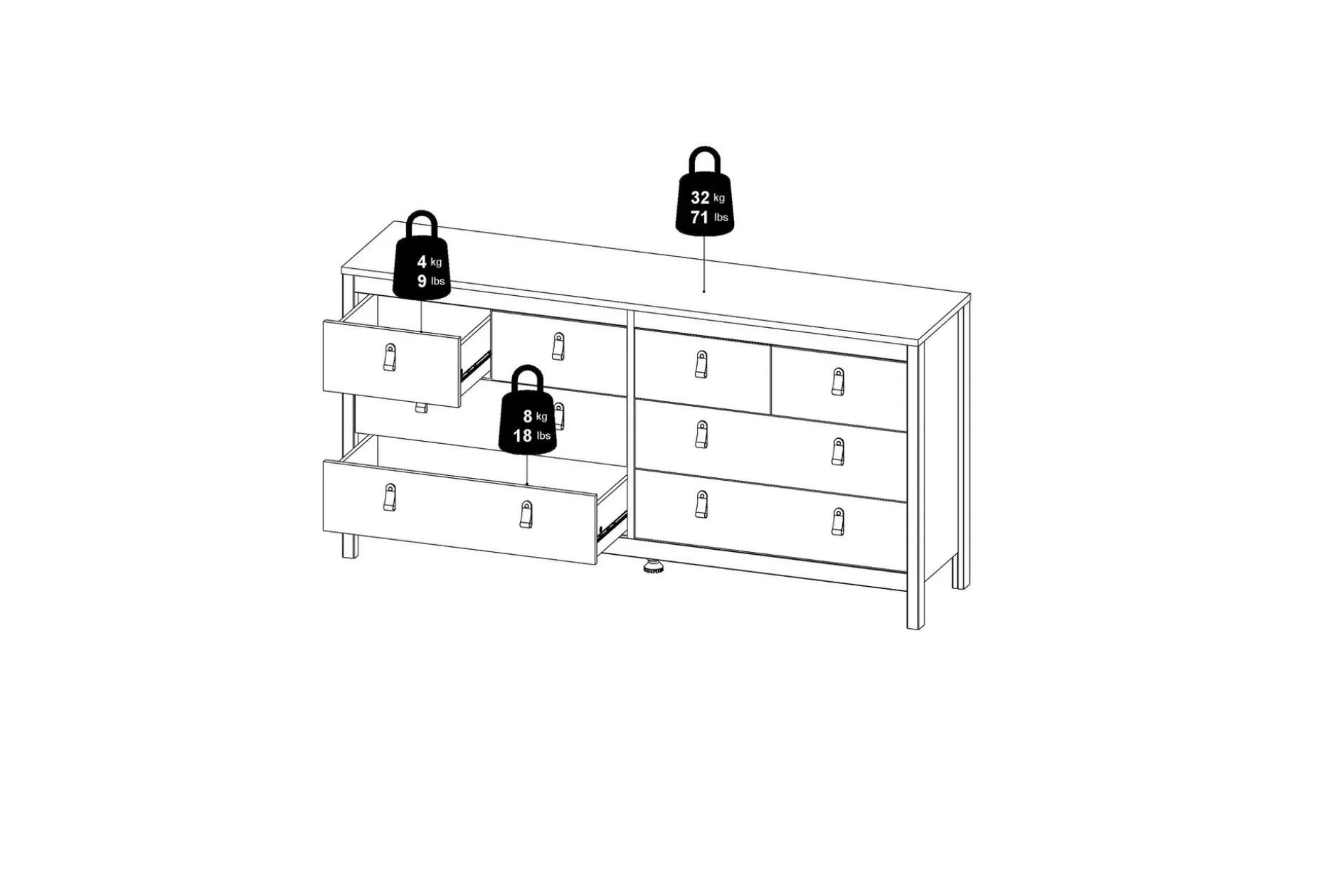 Vallvidera Nattbord 159 cm