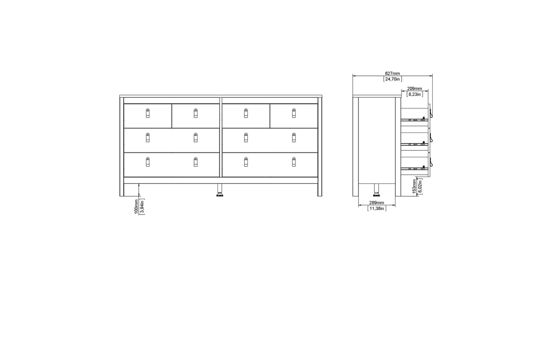 Vallvidera Nattbord 159 cm