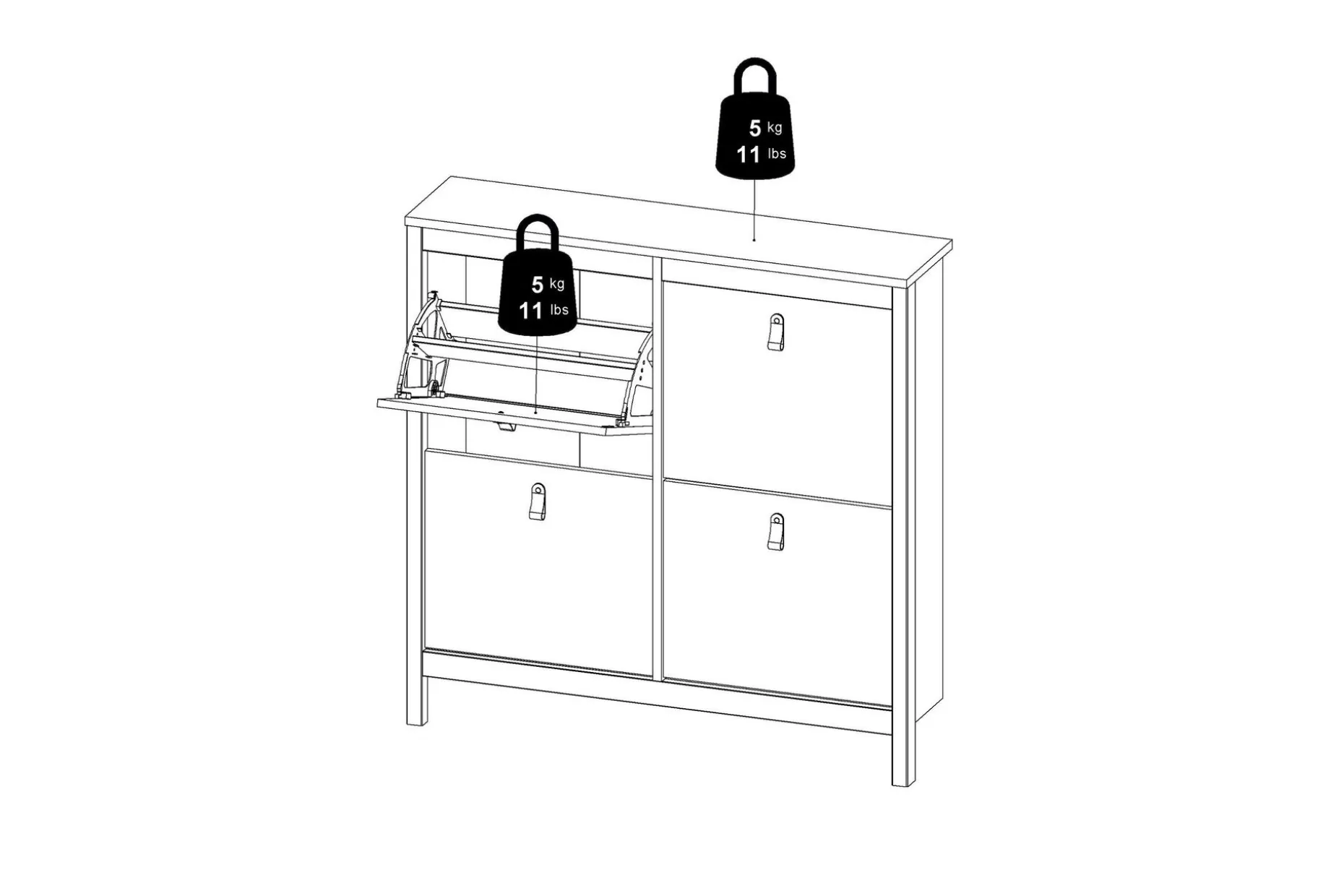 Vallvidera Skoskap 25x102 cm