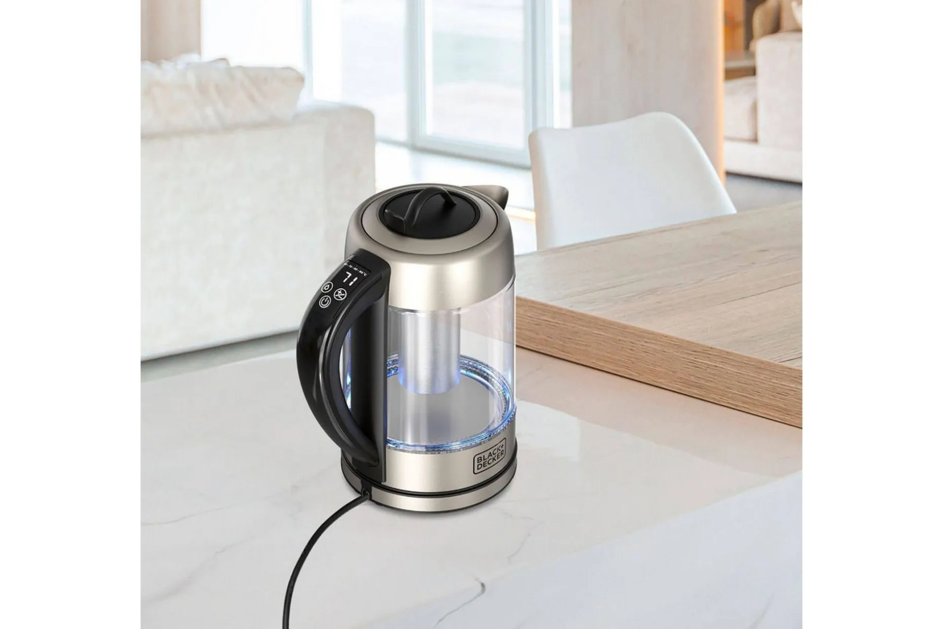 Vannkoker Black+Decker i Glass med Te-filter 1.7L