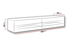 Vasil TV-benk 180 cm Åpen Hylle
