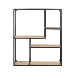 Vegghylle HOME4YOU Seaford 75x20x91 cm Eik