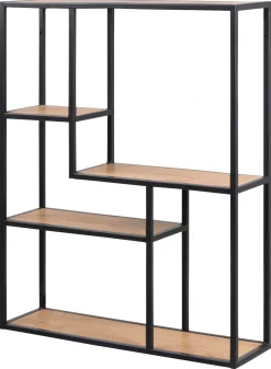 Vegghylle HOME4YOU Seaford 75x20x91 cm Eik