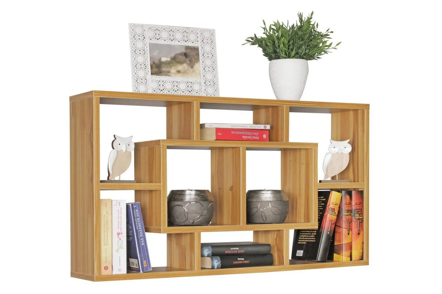 Vegghylle Wohnling PAOLA melaminbelagt MDF, oppbevaringshylle, veggmontert, moderne stil Bøk