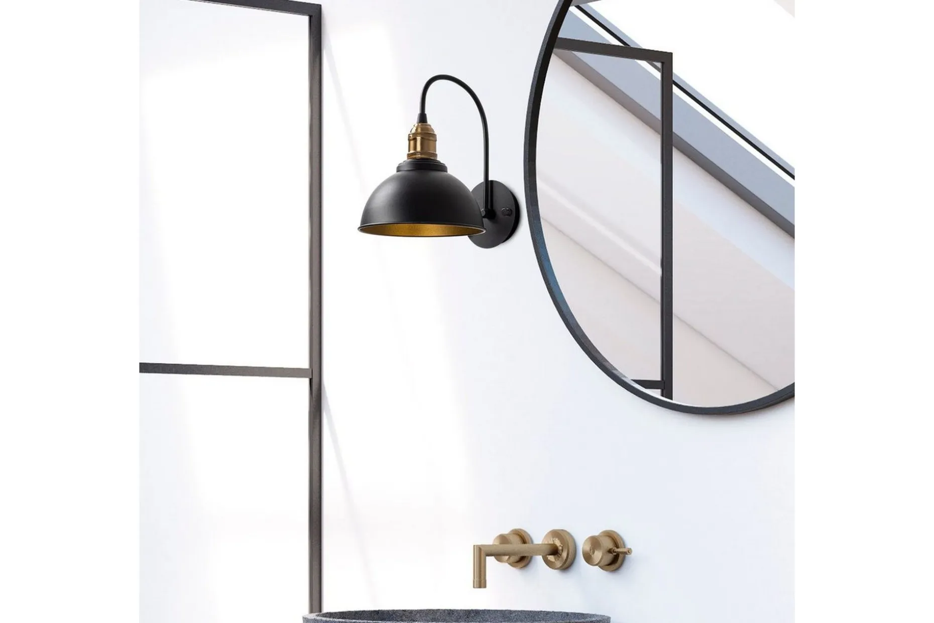 Vegg lampe Masatsune Svart / Antikk
