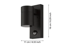 Vegglampe Utebelysning Eglo Riga 5 med Sensor Hvit Klar