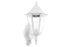 Vegglampe Utendørs Eglo Navedo med Sensor Hvit Klar