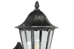 Vegglampe Utendørs Eglo Navedo med Sensor Svart, Sølvpatinert, Klar