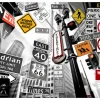 Veggmaleri NYC Sign On A Monochrome Background 250x193