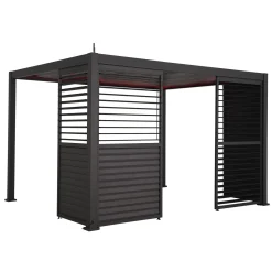 Vegg med justerbare lameller til paviljong HOME4YOU Mirador-111 160x47,5x64 cm, furu
