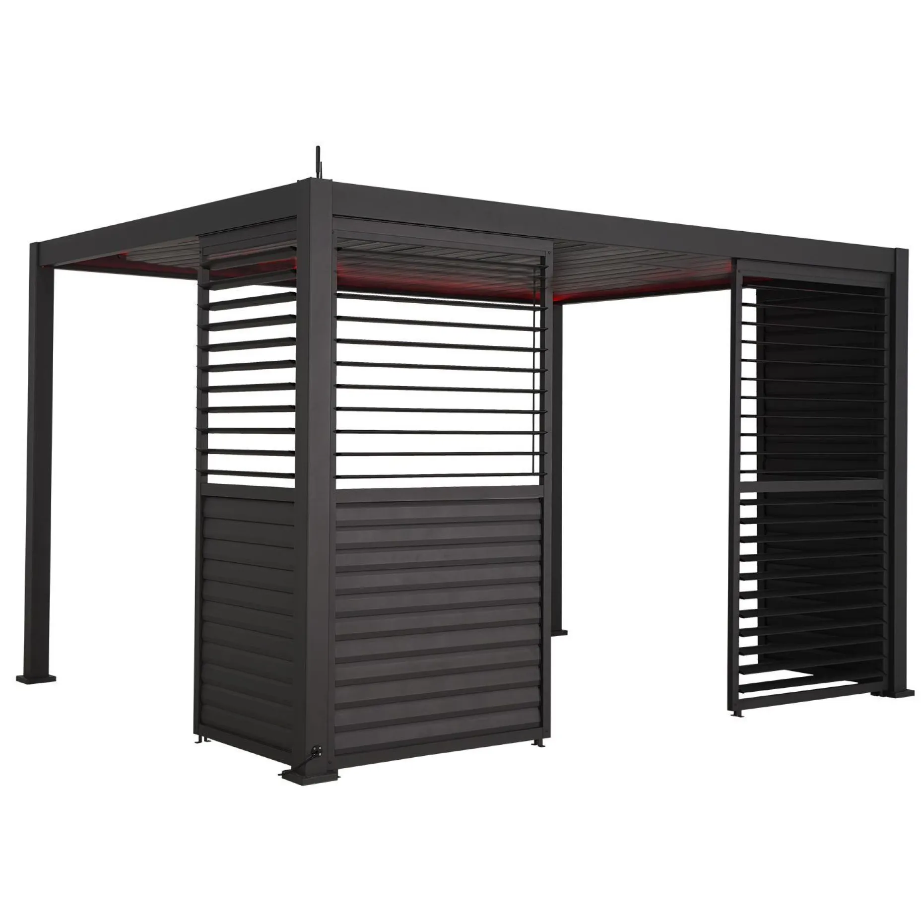 Vegg med justerbare lameller til paviljong HOME4YOU Mirador-111 160x47,5x64 cm, furu