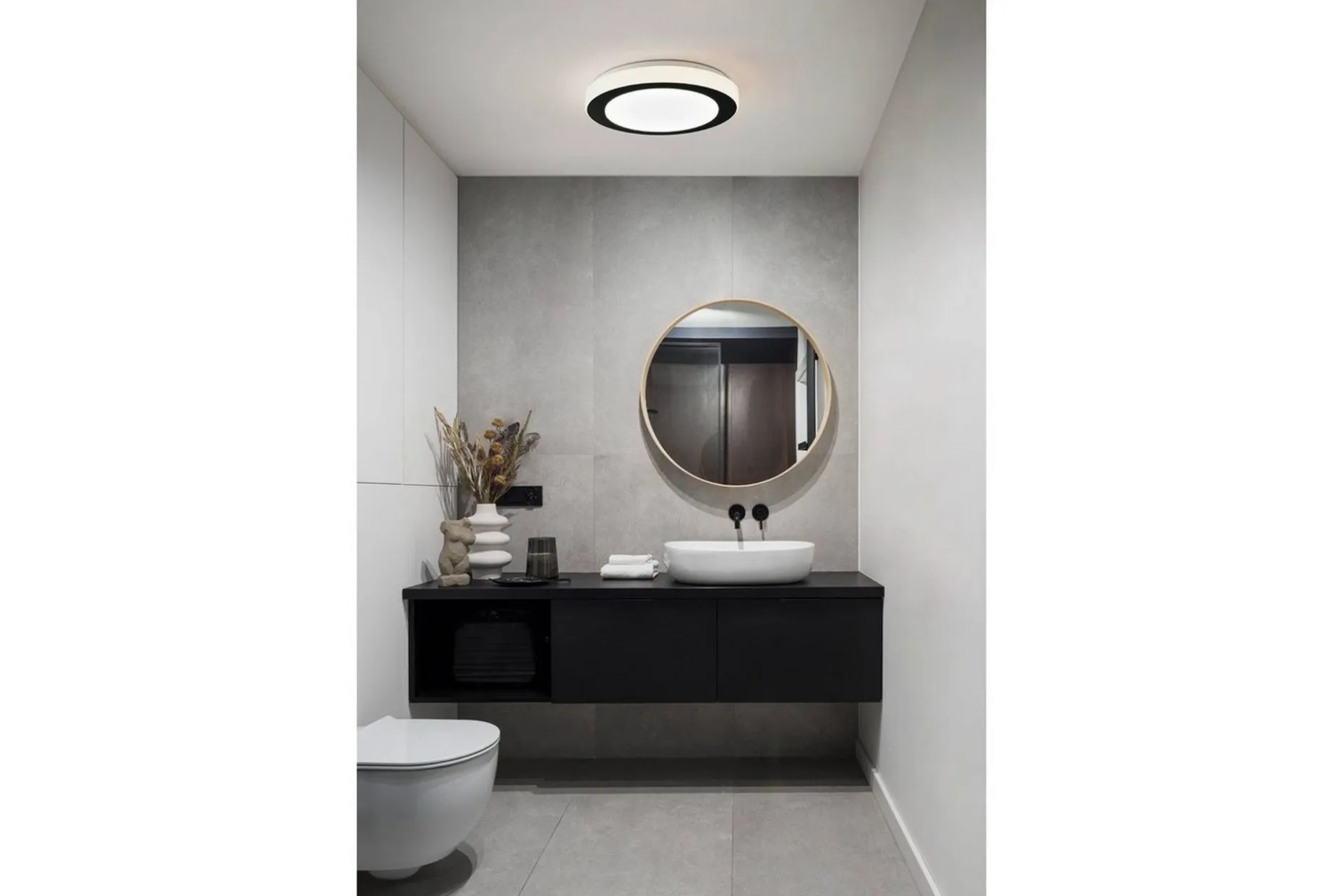 Vegg-/taklampe Eglo LED Carpi 300 mm, svart, hvit