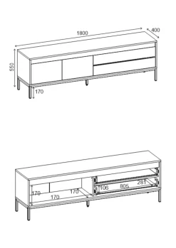 Velar TV-benk 180x55x40 cm