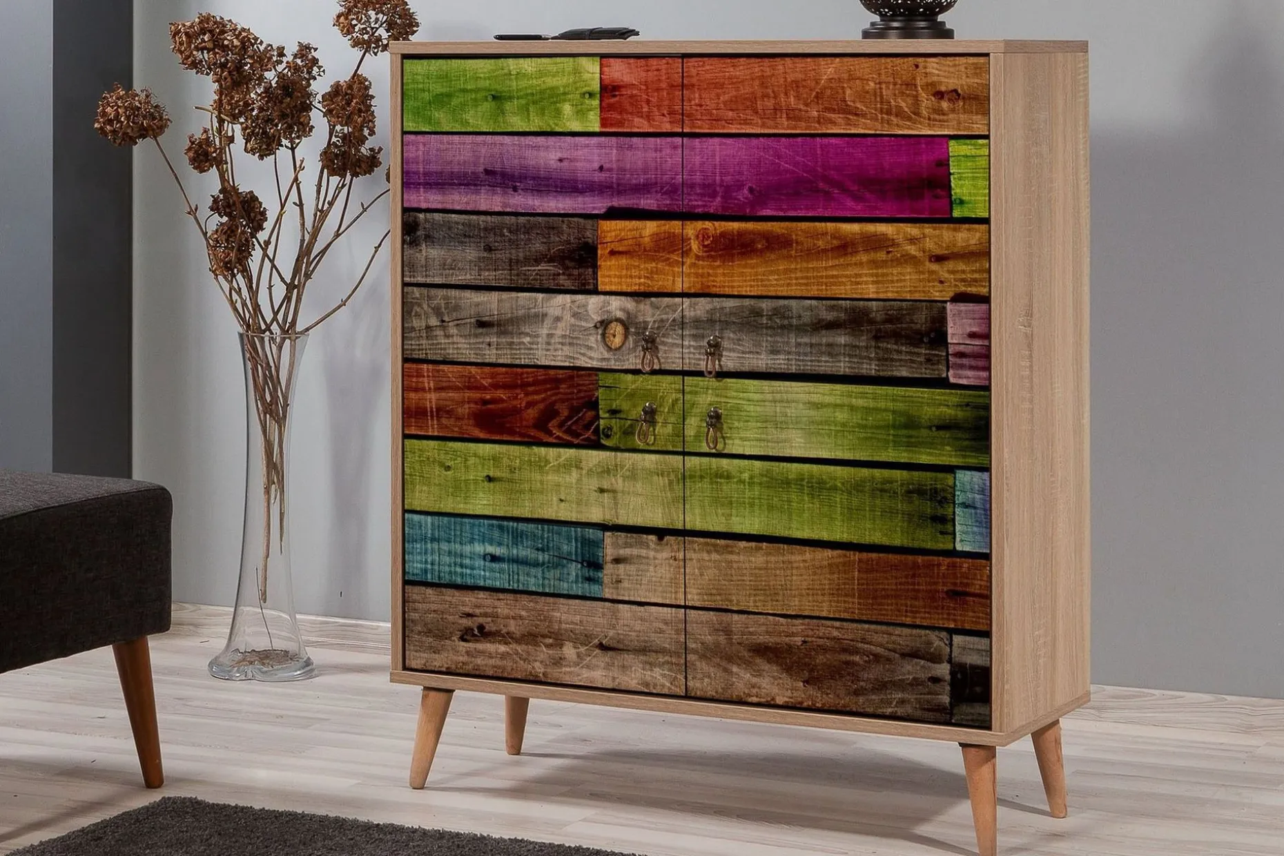 Vellavie Skap 95 cm Regnbuepanel