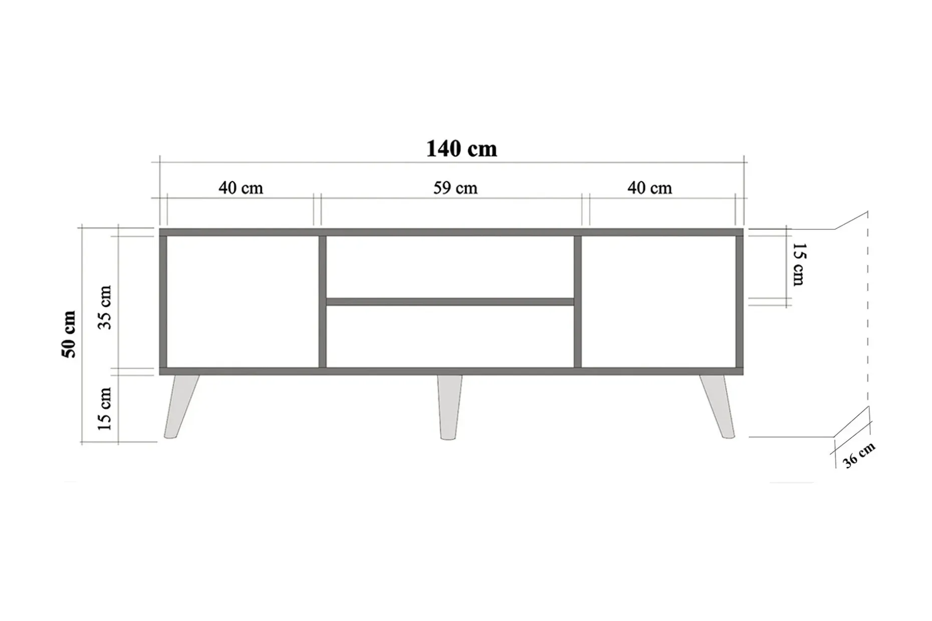Vellavie TV-benk 140 cm Panel