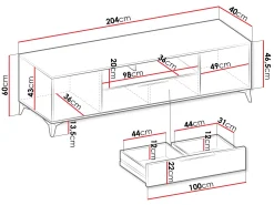 Vemdalen TV-benk 204 cm