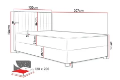 Veyran Sengepakke Kontinentalseng med Oppbevaring 120x200 cm