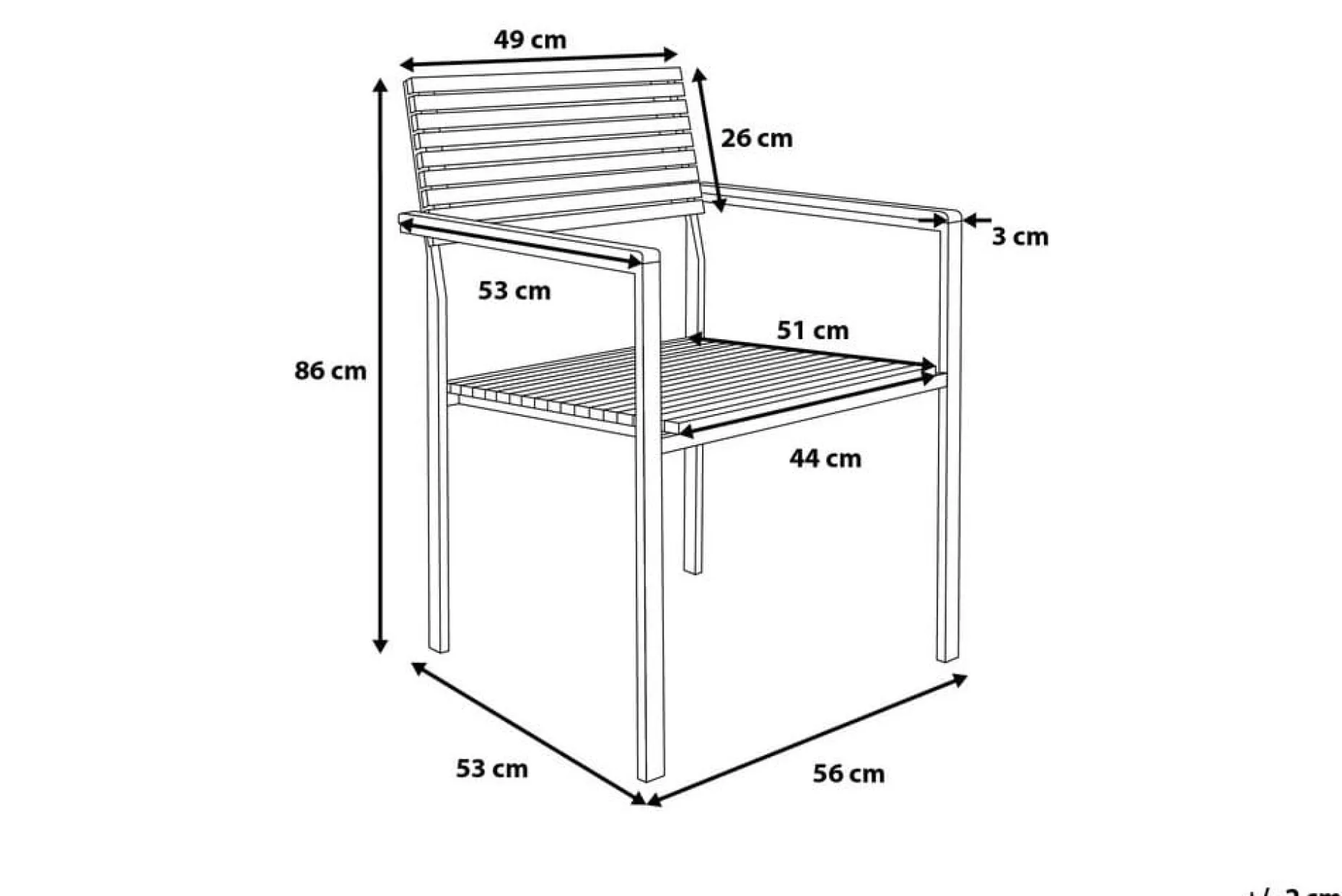Viareggio Stol 6-pk 53 cm