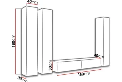 Vigo TV-møbelsett 300x40x180 cm