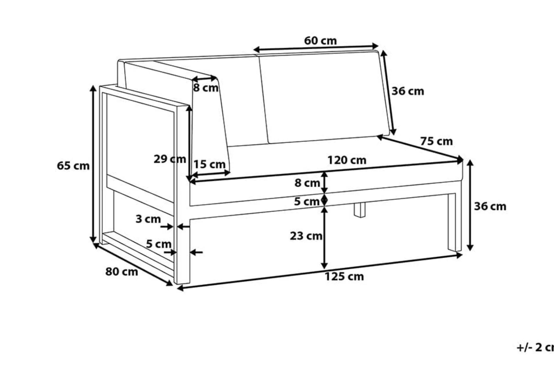 Vinci Loungegruppe 120 cm