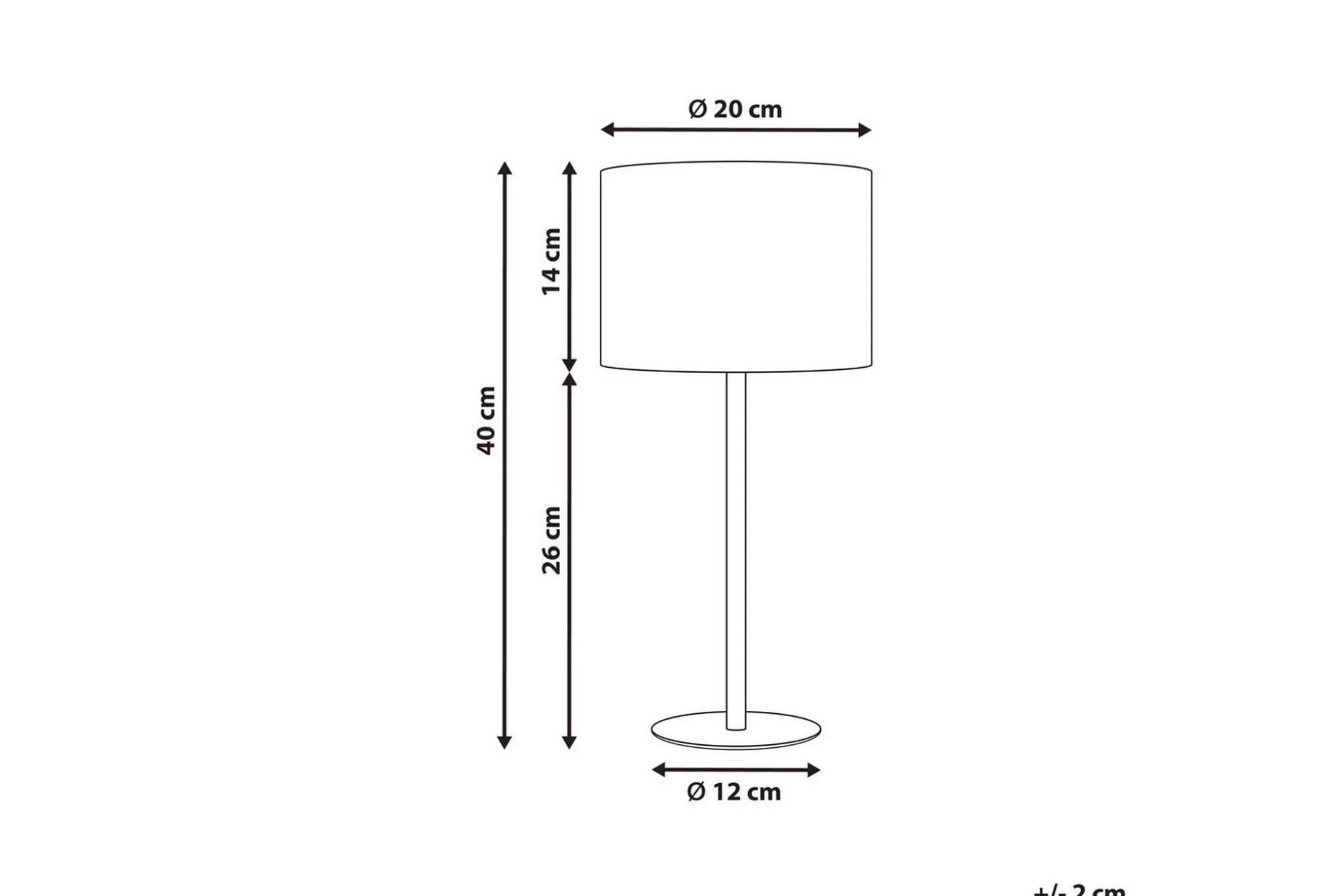 Vinkea Bordlampe 40 cm E27
