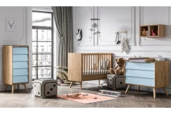 Vintage Kommode Tre / Natur / Blå