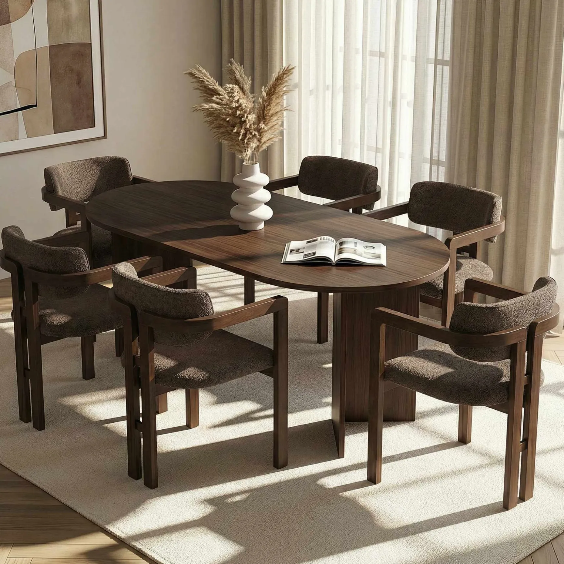 Vintar Spisebord- og stolsett 180x75x90 cm 7 deler